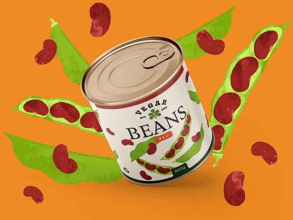 Pantry and canned goods packaging layout example
