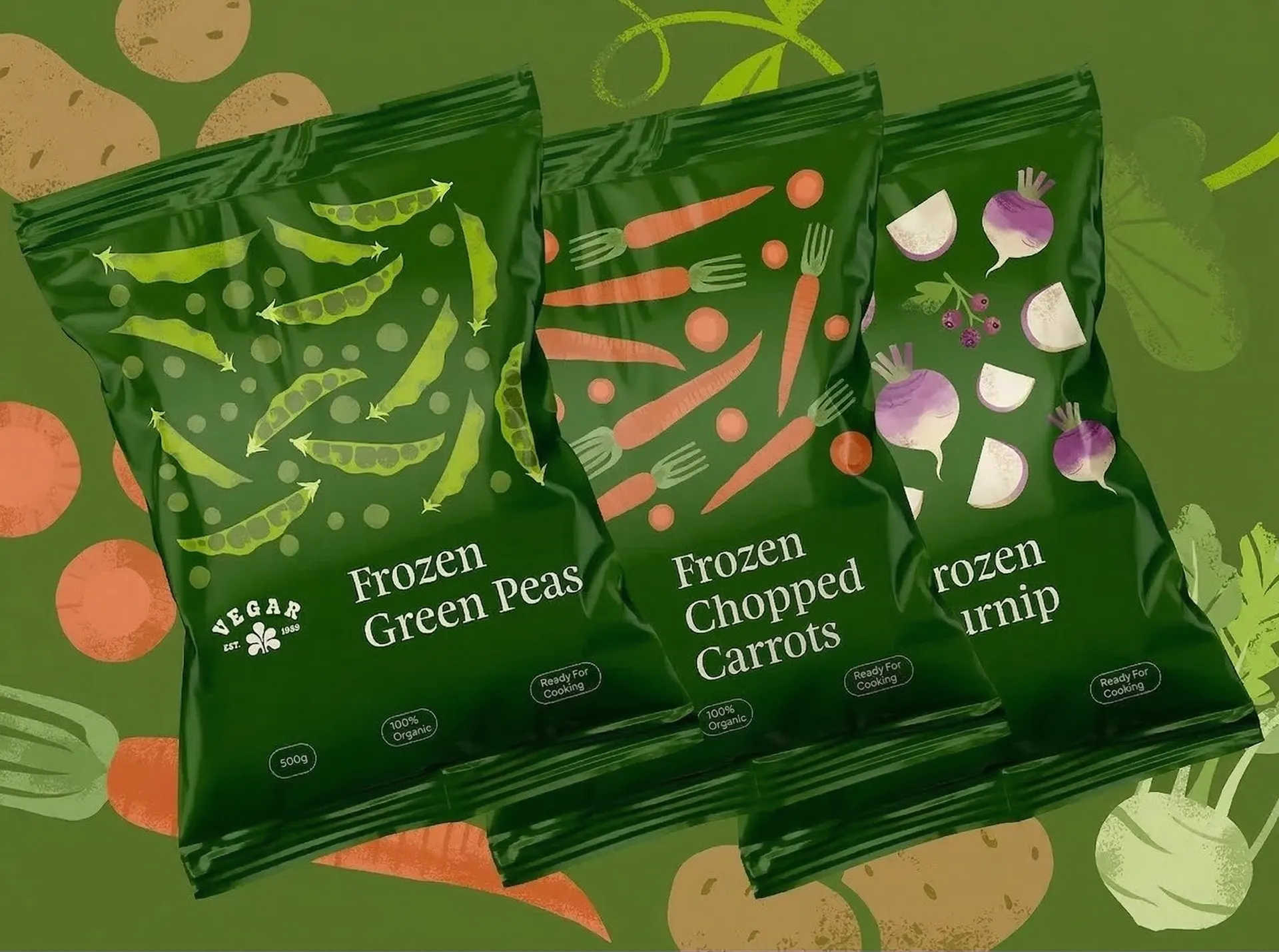Frozen food packaging layout example