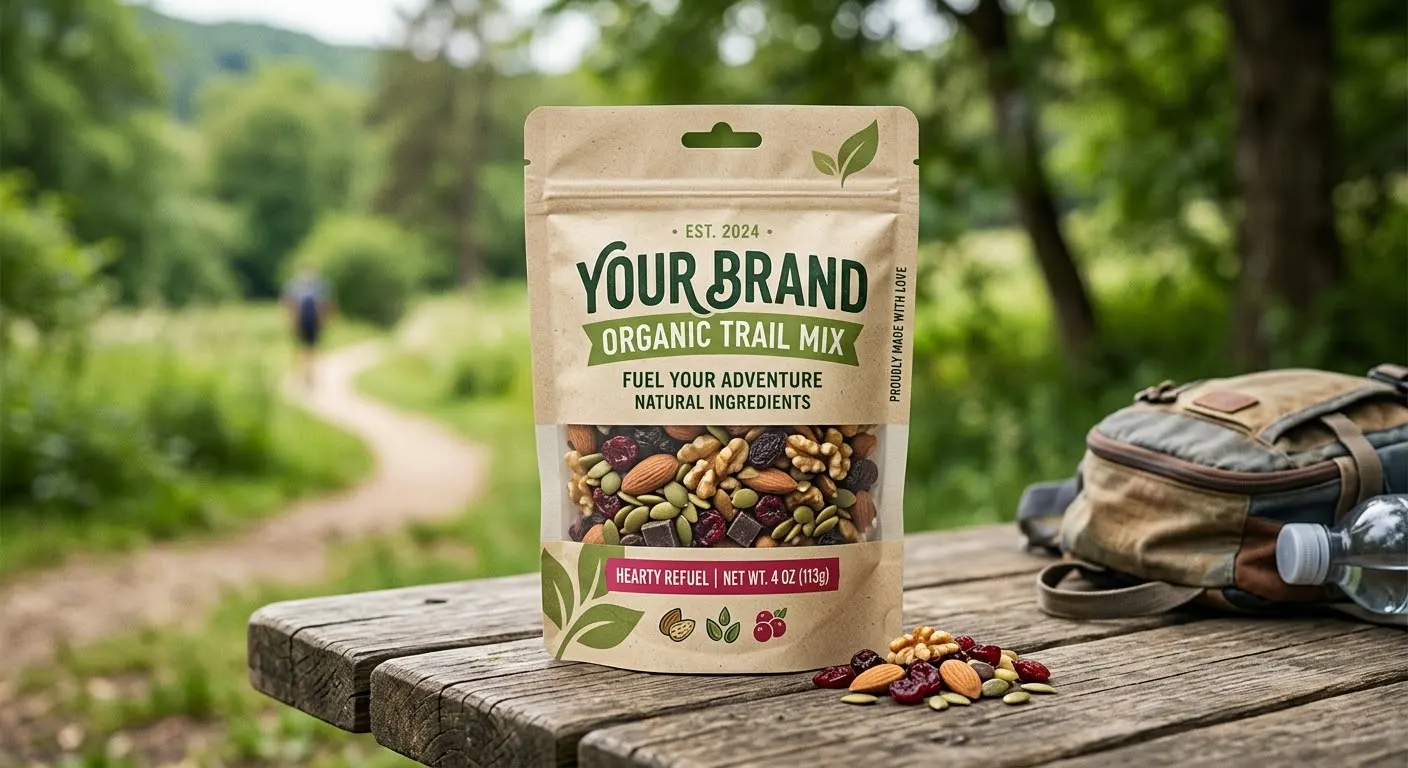 Snack packaging layout example