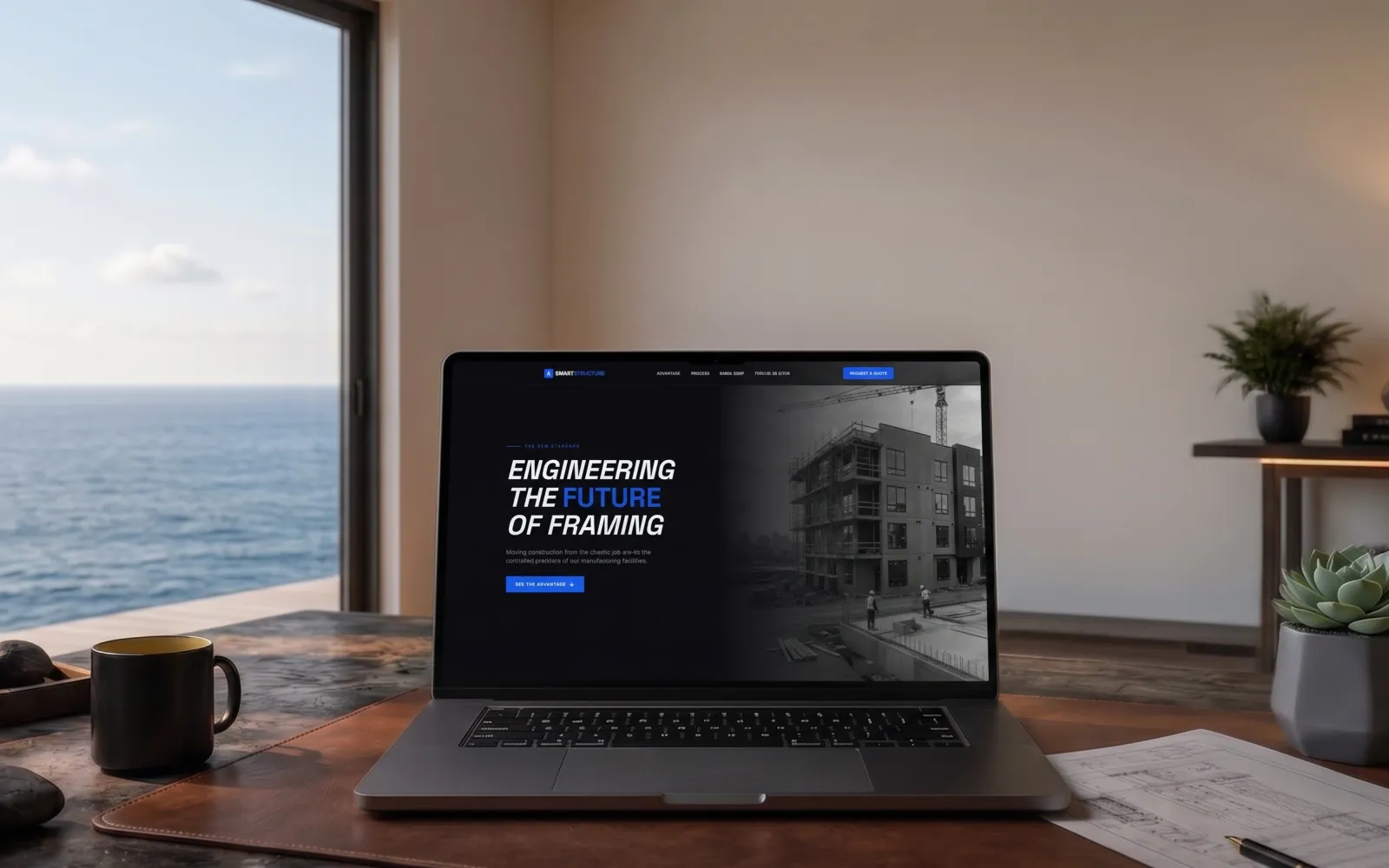 SmartStructure website shown on a laptop
